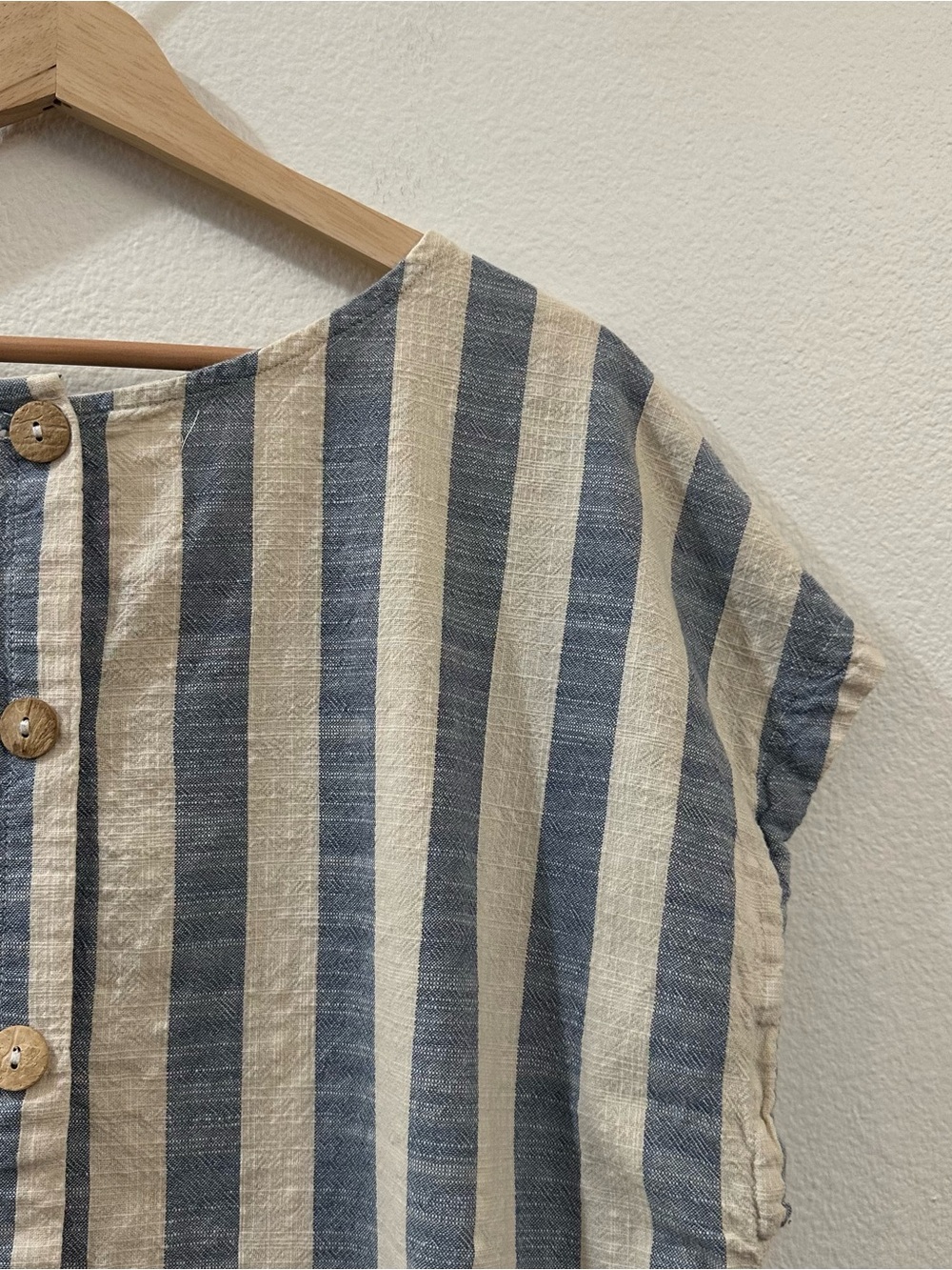 Anthropologie Maeve Dulcy Tee Striped Short Sleeve Button Back Shirt Size XL - Picture 8 of 10